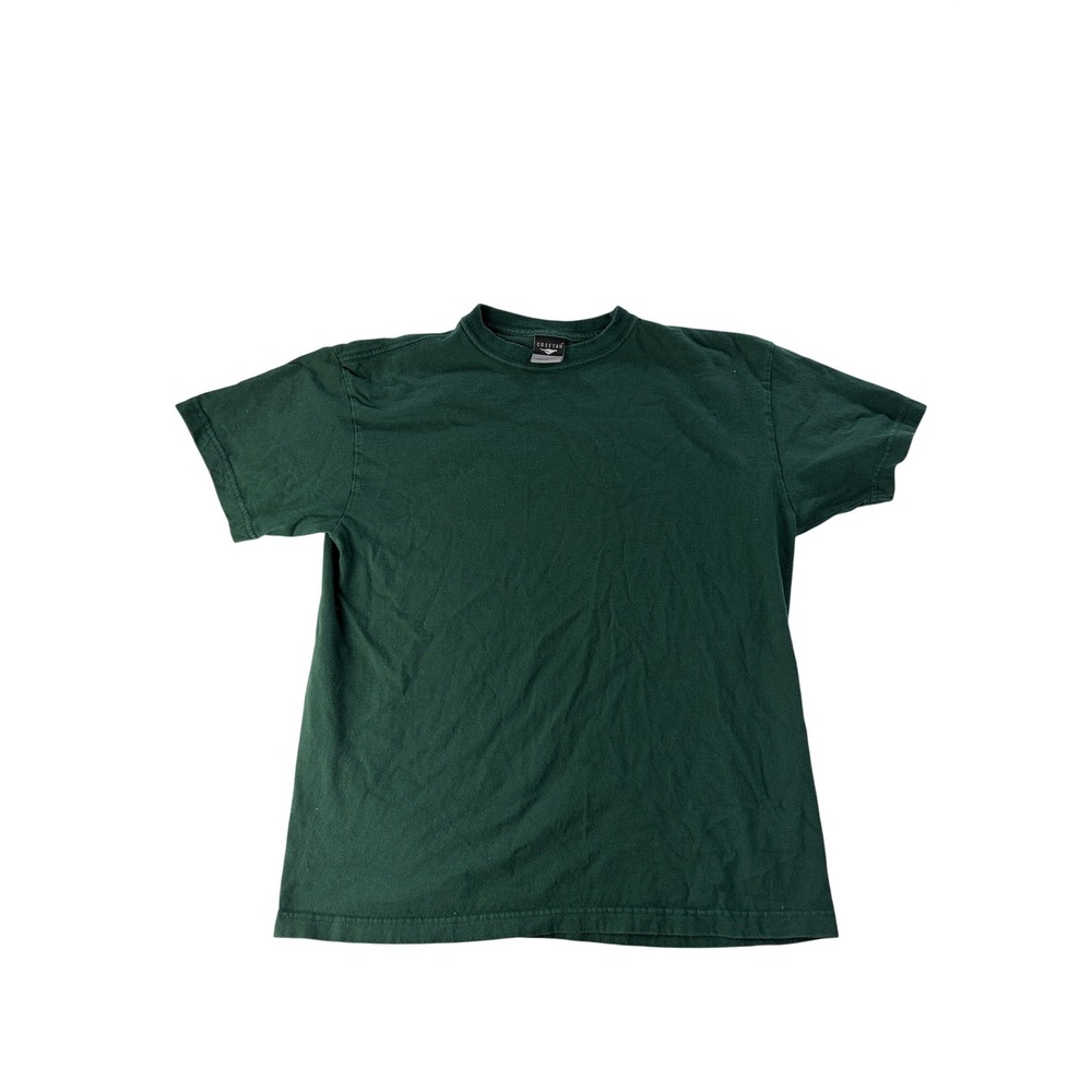Vintage 90s Cheetah T-Shirt Mens Large Green Short Sleeve Cotton Plain Basic
